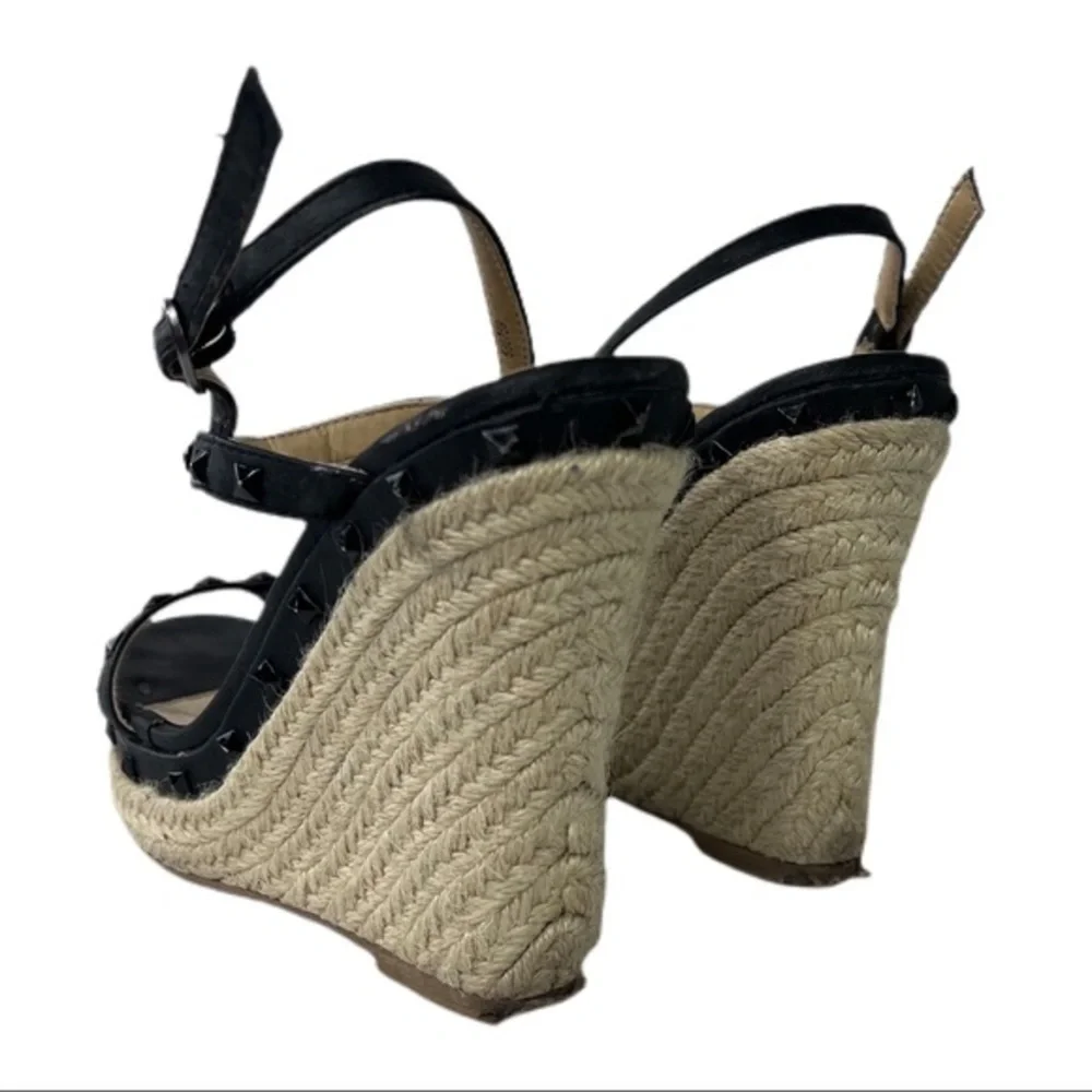 Charlotte Russe | Madison Wedge Heels Black & Tan Size 9 Sandals​​​​
